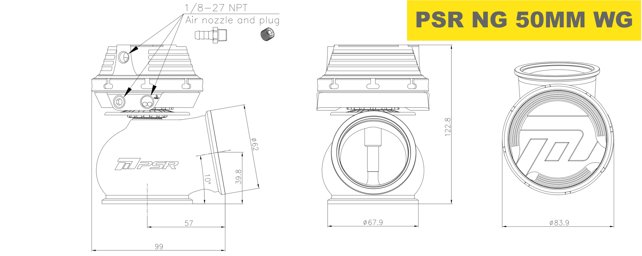 Pulsar wastegate new gen 50mm